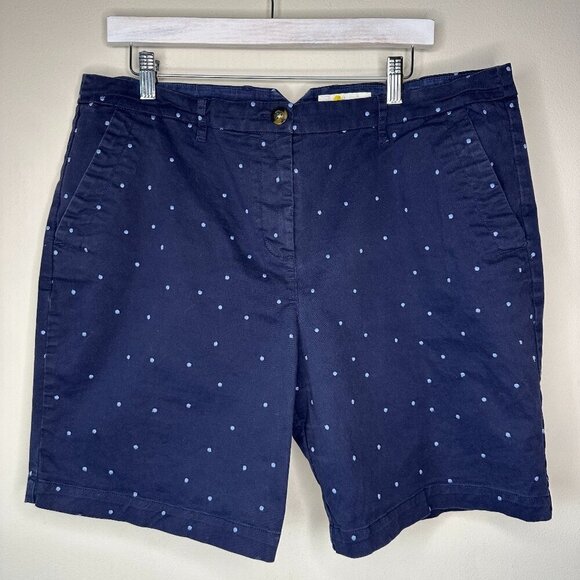 Boden Rachel Navy Polka Dot Chino Shorts - Size 14 - Picture 4 of 11